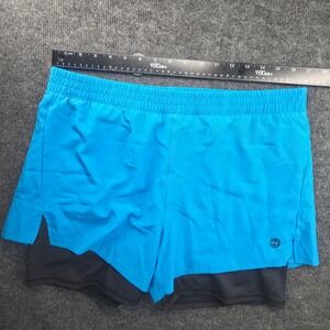 Nautica Competition Shorts Mens XL Blue Black 2-in-1 Athletic Running Workout
